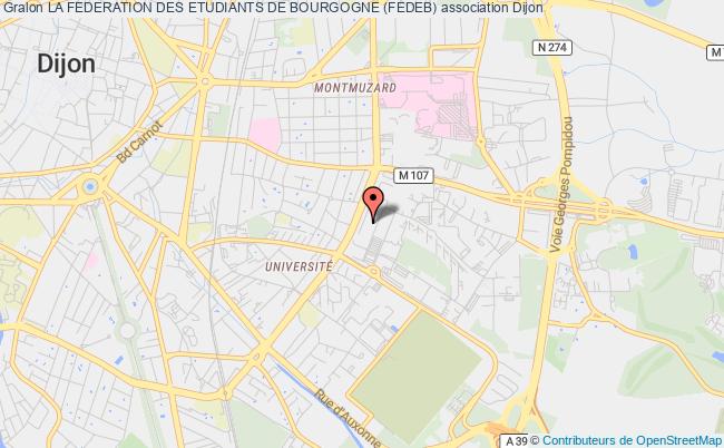 plan association La Federation Des Etudiants De Bourgogne (fedeb) Dijon cedex