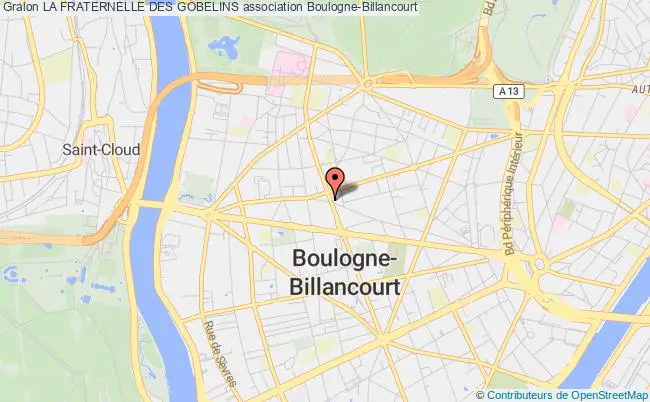 plan association La Fraternelle Des Gobelins Boulogne-Billancourt