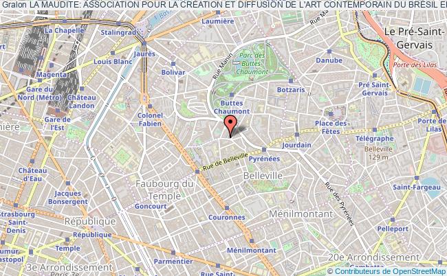 plan association La Maudite: Association Pour La CrÉation Et Diffusion De L'art Contemporain Du BrÉsil En France. Paris 19e