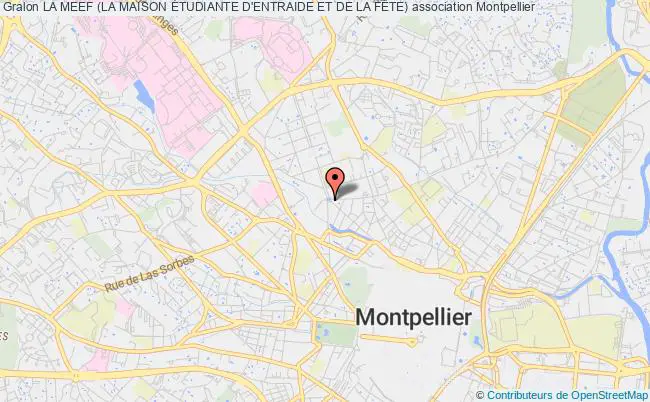 plan association La Meef (la Maison Étudiante D'entraide Et De La FÊte) Montpellier cedex 5