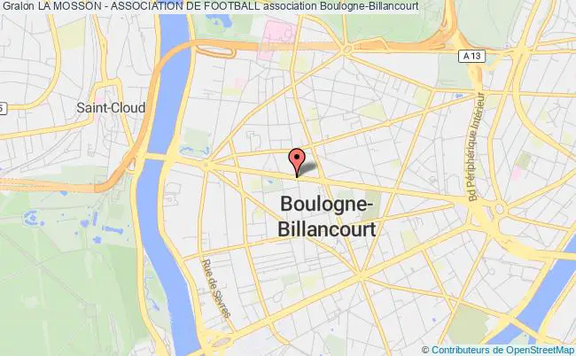 plan association La Mosson - Association De Football Boulogne-Billancourt