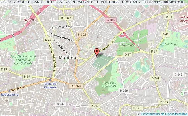 plan association La Mouee (bande De Poissons, Personnes Ou Voitures En Mouvement) Montreuil