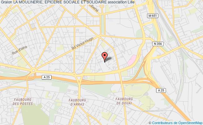 plan association La Moulinerie, Epicerie Sociale Et Solidaire Lille