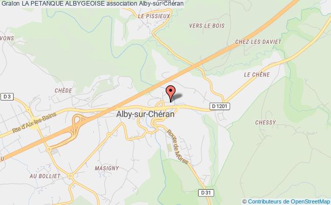plan association La Petanque Albygeoise Alby-sur-Chéran
