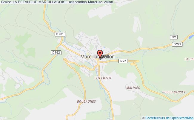 plan association La Petanque Marcillacoise Marcillac-Vallon