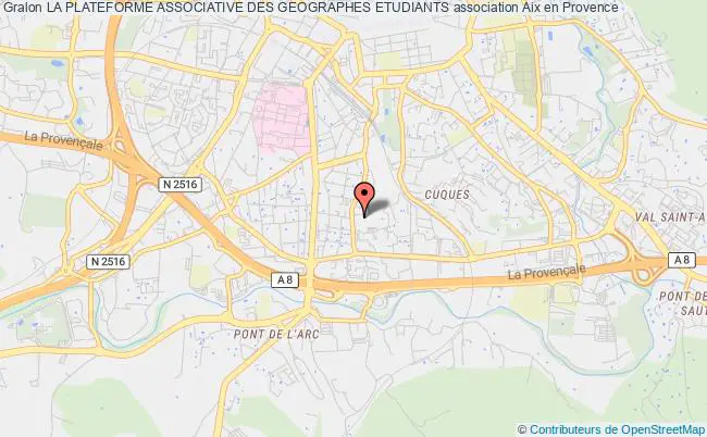 plan association La Plateforme Associative Des Geographes Etudiants Aix-en-Provence