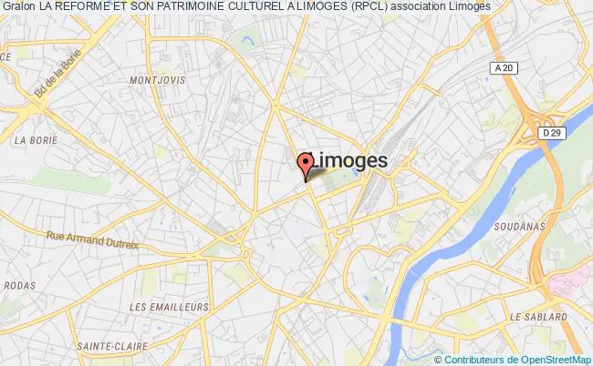 plan association La Reforme Et Son Patrimoine Culturel A Limoges (rpcl) Limoges