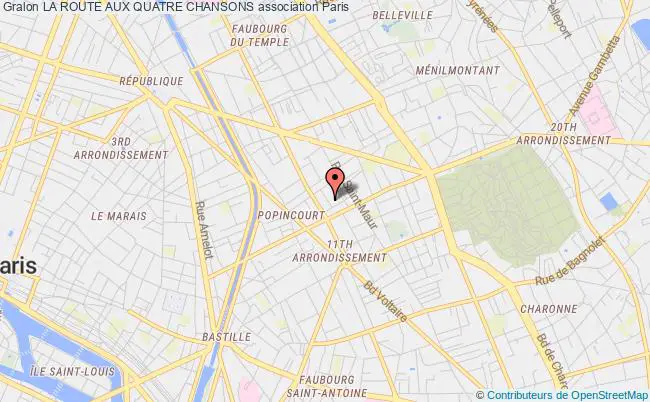 plan association La Route Aux Quatre Chansons Paris