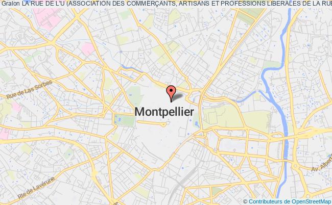 plan association La Rue De L'u (association Des CommerÇants, Artisans Et Professions Liberales De La Rue De L'universite A Montpellier) Montpellier