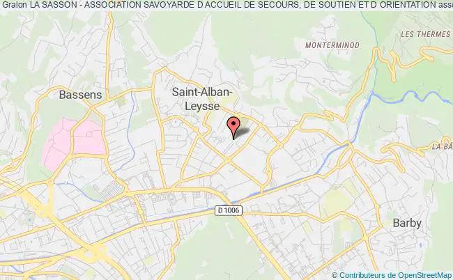 plan association La Sasson - Association Savoyarde D Accueil De Secours, De Soutien Et D Orientation Saint-Alban-Leysse