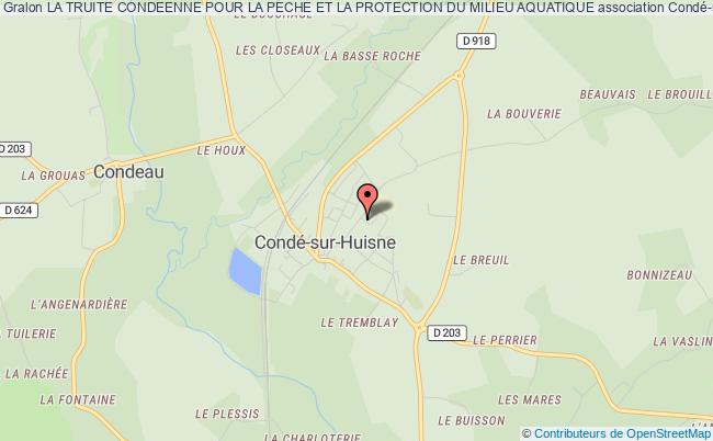 plan association La Truite Condeenne Pour La Peche Et La Protection Du Milieu Aquatique Condé-sur-Huisne