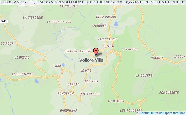 plan association La V.a.c.h.e (l'association Volloroise Des Artisans CommerÇants HÉbergeurs Et Entreprses Vollore-Ville
