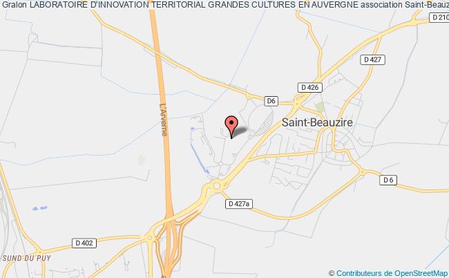 plan association Laboratoire D'innovation Territorial Grandes Cultures En Auvergne Saint-Beauzire