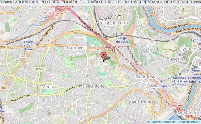 plan association Laboratoire Pluridisciplinaire Giordano Bruno - Pour  L'independance Des Sciences Lyon