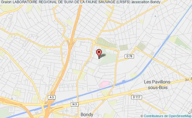 plan association Laboratoire Regional De Suivi De La Faune Sauvage (lrsfs) Bondy