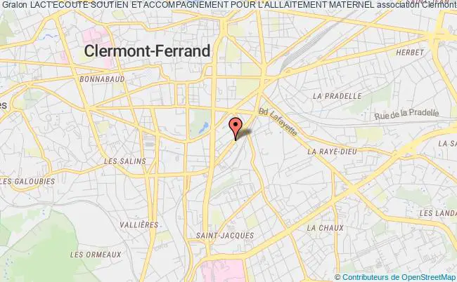 plan association Lact'ecoute Soutien Et Accompagnement Pour L'alllaitement Maternel Clermont-Ferrand