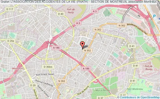 plan association L?association Des Accidentes De La Vie (fnath) - Section De Montreuil Montreuil