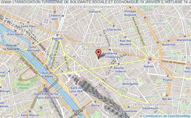 plan association L?association Tunisienne De Solidarite Sociale Et Economique-14 Janvier (l?astusse 14 Janvier) Paris