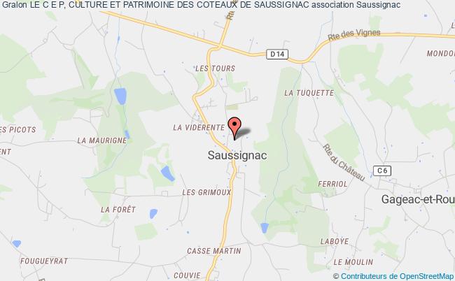 plan association Le C E P, Culture Et Patrimoine Des Coteaux De Saussignac Saussignac