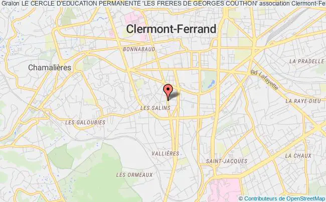plan association Le Cercle D'education Permanente 'les Freres De Georges Couthon' Clermont-Ferrand