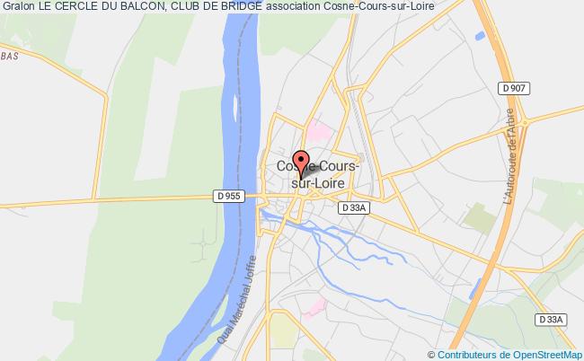 plan association Le Cercle Du Balcon, Club De Bridge Cosne-Cours-sur-Loire