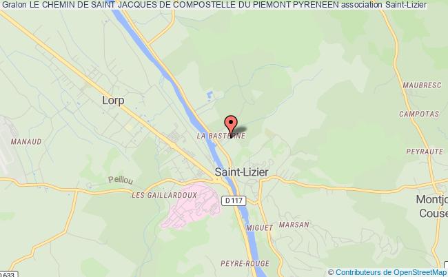 plan association Le Chemin De Saint Jacques De Compostelle Du Piemont Pyreneen Saint-Lizier