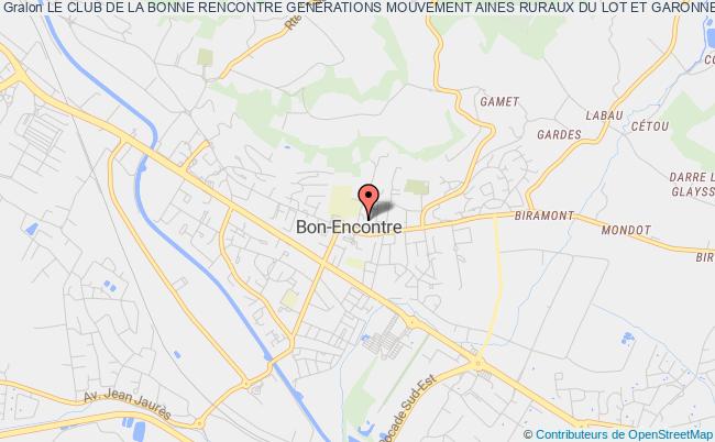 plan association Le Club De La Bonne Rencontre Generations Mouvement Aines Ruraux Du Lot Et Garonne Bon-Encontre