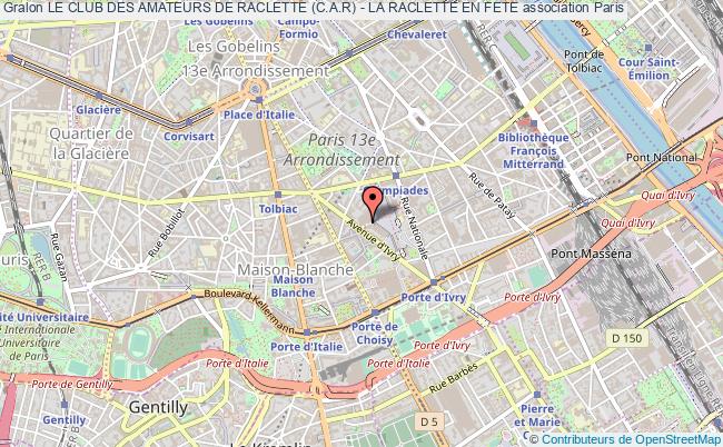 plan association Le Club Des Amateurs De Raclette (c.a.r) - La Raclette En Fete Paris