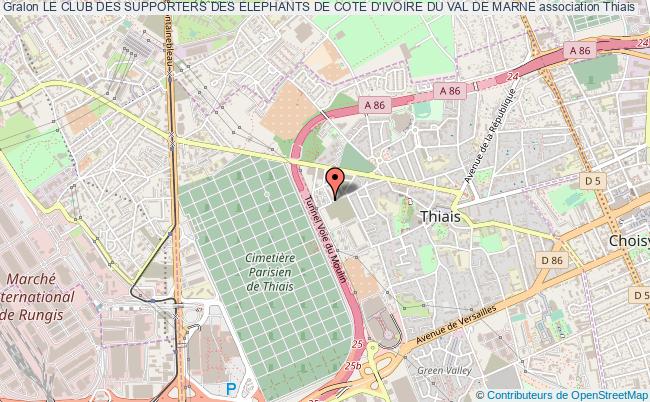 plan association Le Club Des Supporters Des Elephants De Cote D'ivoire Du Val De Marne Thiais