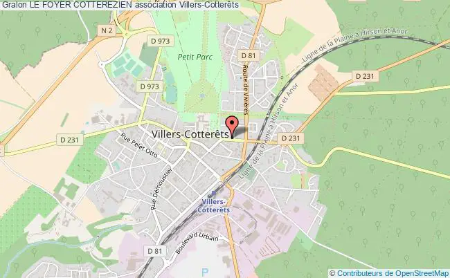 plan association Le Foyer Cotterezien Villers-Cotterêts
