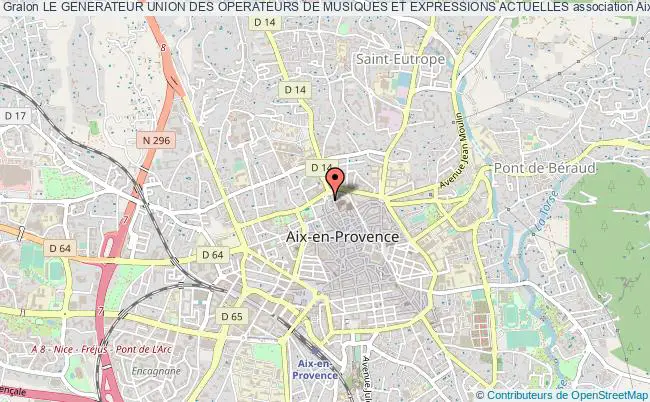 plan association Le Generateur Union Des Operateurs De Musiques Et Expressions Actuelles Aix-en-Provence