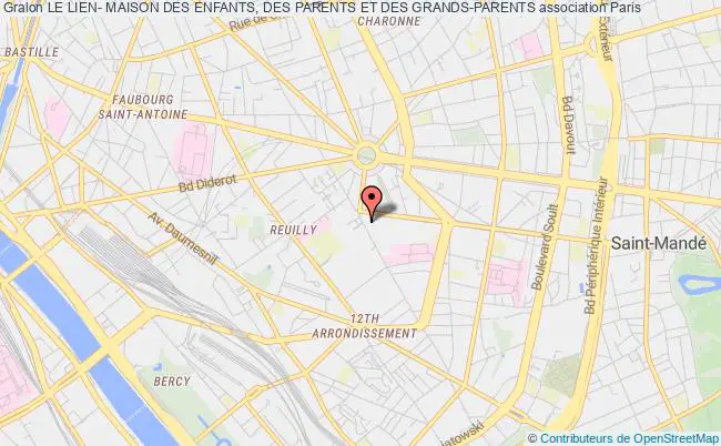 plan association Le Lien- Maison Des Enfants, Des Parents Et Des Grands-parents Paris