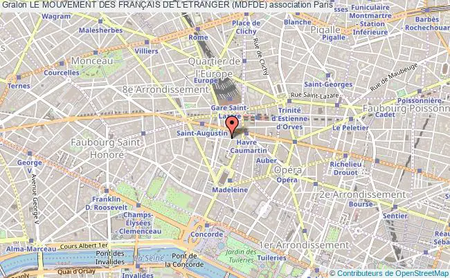plan association Le Mouvement Des FranÇais De L'etranger (mdfde) Paris