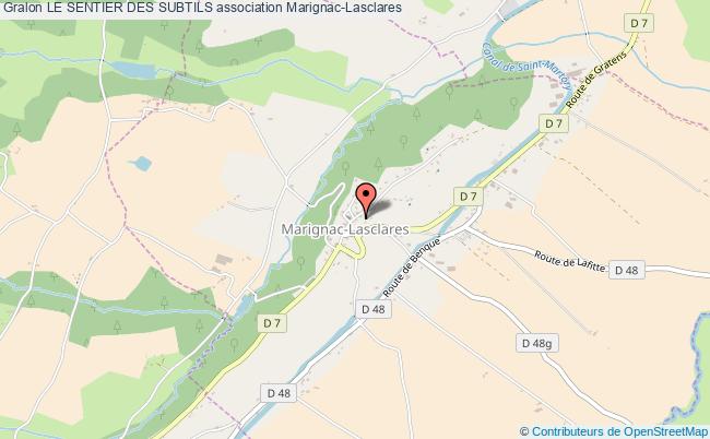 plan association Le Sentier Des Subtils Marignac-Lasclares
