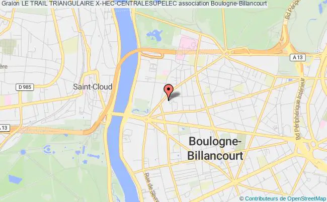 plan association Le Trail Triangulaire X-hec-centralesupelec Boulogne-Billancourt