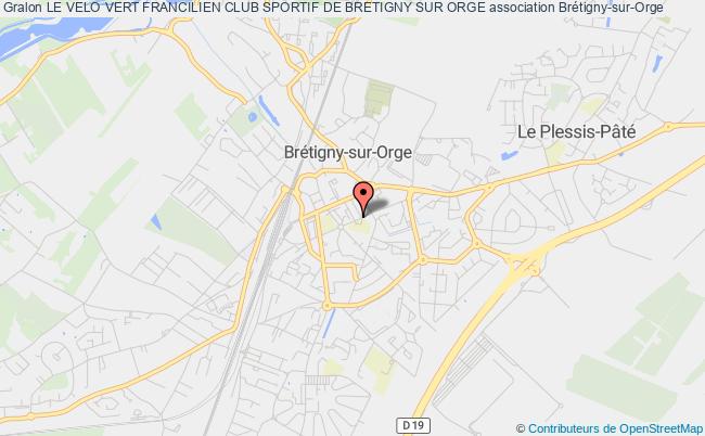 plan association Le Velo Vert Francilien Club Sportif De Bretigny Sur Orge Brétigny-sur-Orge