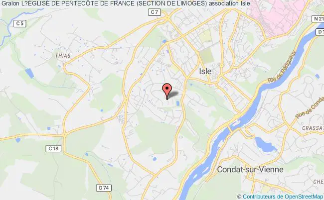 plan association L?Église De PentecÔte De France (section De Limoges) Isle