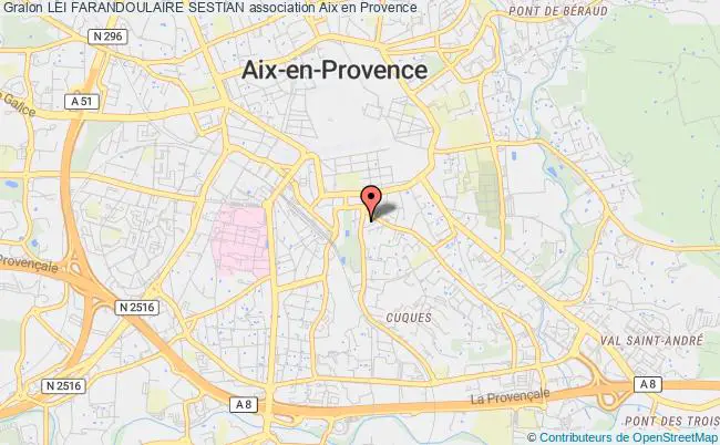 plan association Lei Farandoulaire Sestian Aix-en-Provence