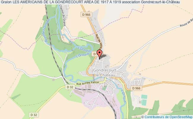 plan association Les AmÉricains De La Gondrecourt Area De 1917 À 1919 Gondrecourt-le-Château