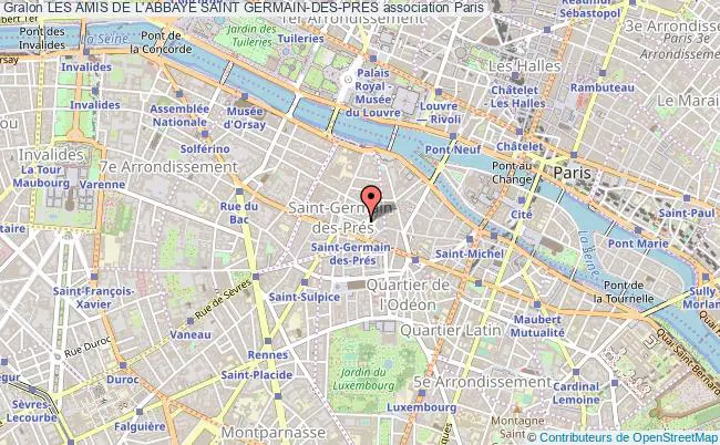 plan association Les Amis De L'abbaye Saint Germain-des-pres Paris