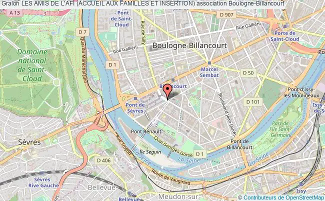 plan association Les Amis De L'afi (accueil Aux Familles Et Insertion) Boulogne-Billancourt
