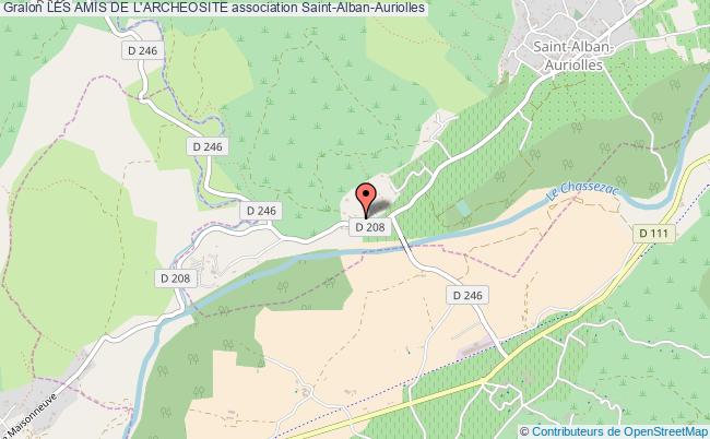 plan association Les Amis De L'archeosite Saint-Alban-Auriolles