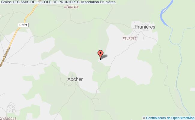 plan association Les Amis De L'ecole De Prunieres Prunières