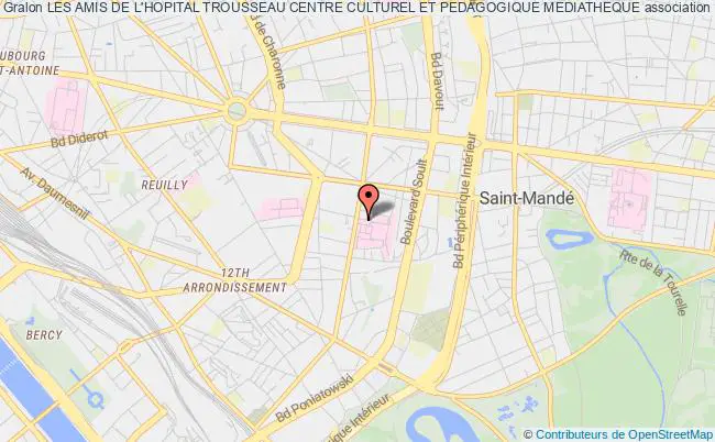 plan association Les Amis De L'hopital Trousseau Centre Culturel Et Pedagogique Mediatheque Paris