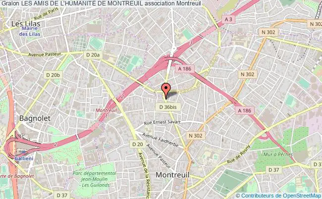 plan association Les Amis De L'humanitÉ De Montreuil Montreuil