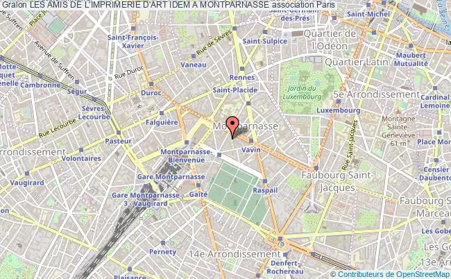 plan association Les Amis De L'imprimerie D'art Idem A Montparnasse Paris