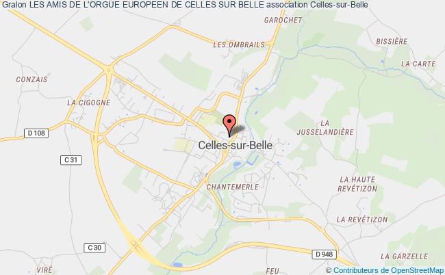 plan association Les Amis De L'orgue Europeen De Celles Sur Belle Celles-sur-Belle