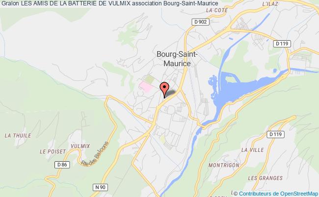 plan association Les Amis De La Batterie De Vulmix Bourg-Saint-Maurice