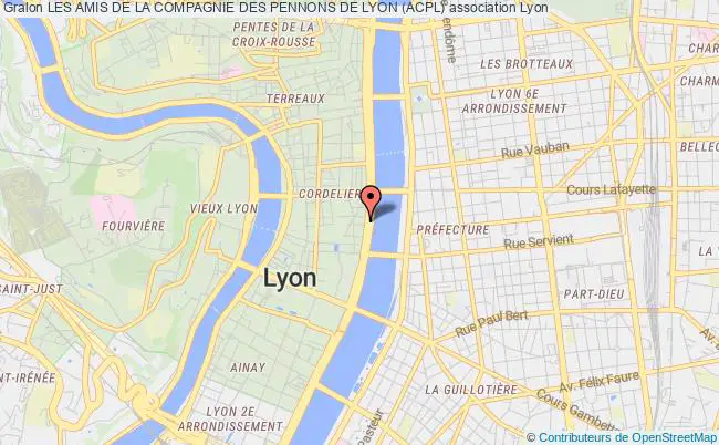 plan association Les Amis De La Compagnie Des Pennons De Lyon (acpl) Lyon 2e Arrondissement