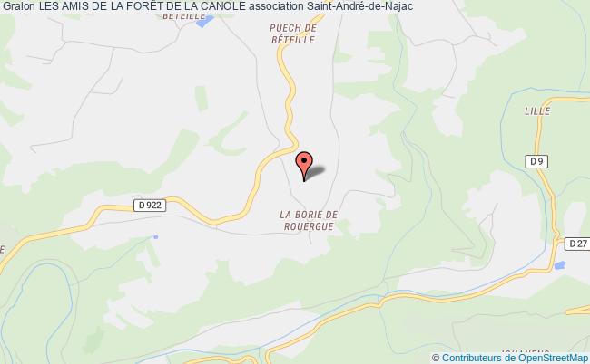 plan association Les Amis De La ForÊt De La Canole Saint-André-de-Najac